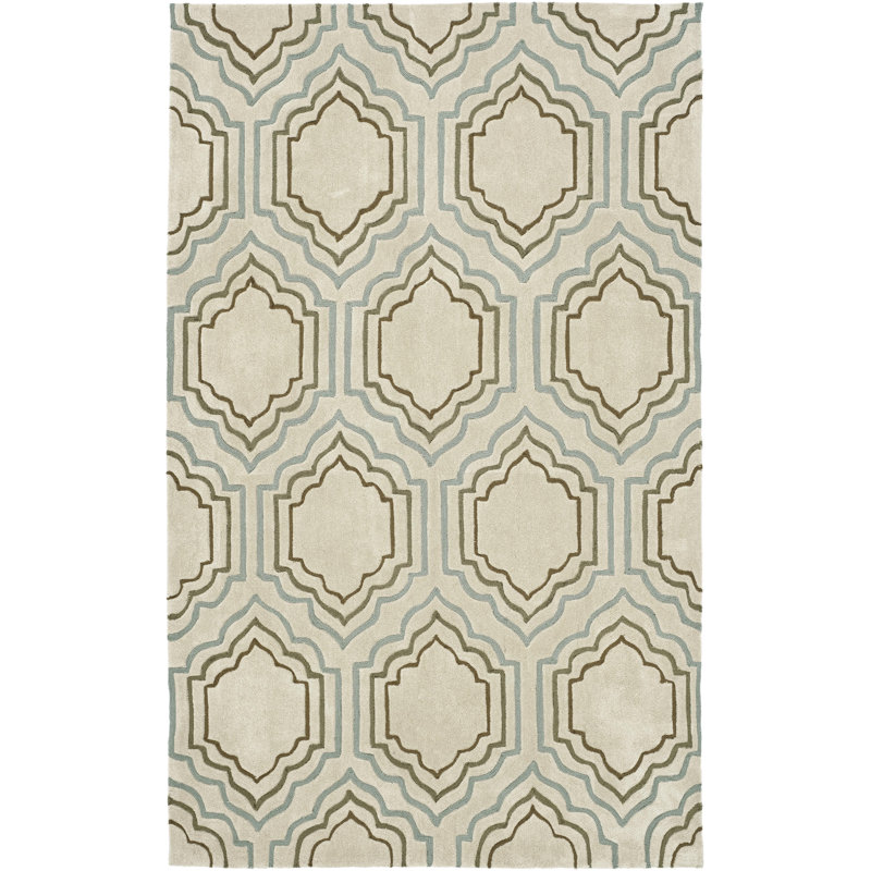 Modern Art Hand Tufted Performance Geometric Rug, 5' x 8'