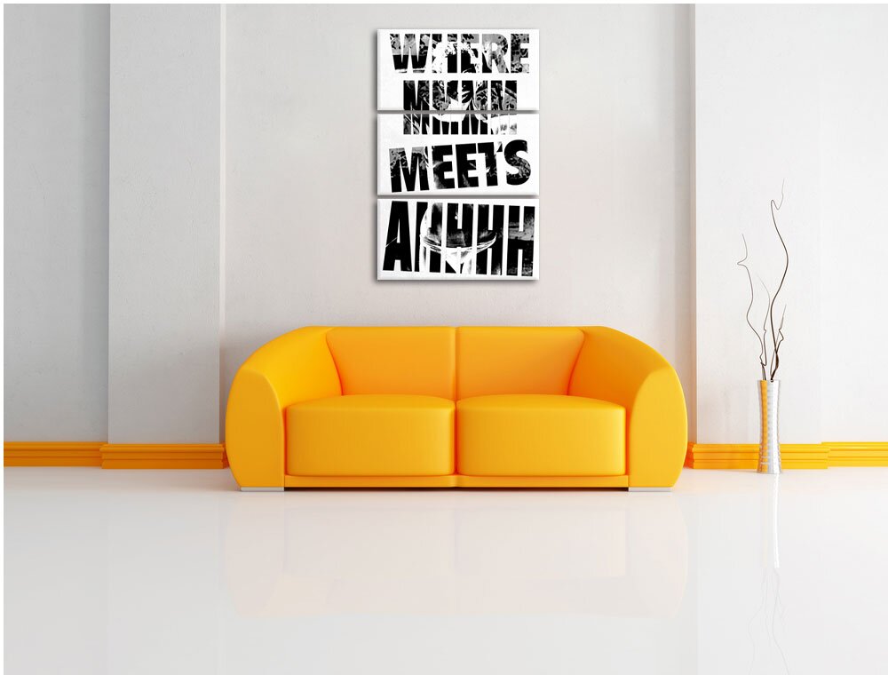 3-tlg. Leinwandbilder-Set „Where Mmm meets Ahhh negative“, Grafikdruck