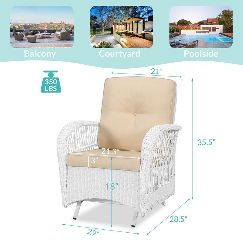 Ensemble de balançoire berçant en osier Meetwarm, Beige