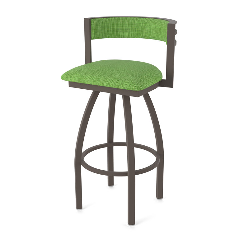Tabouret Artémis, Tissu - perroquet graphique, Bronze, Tabouret de bar (siège d'une hauteur de 36 po)