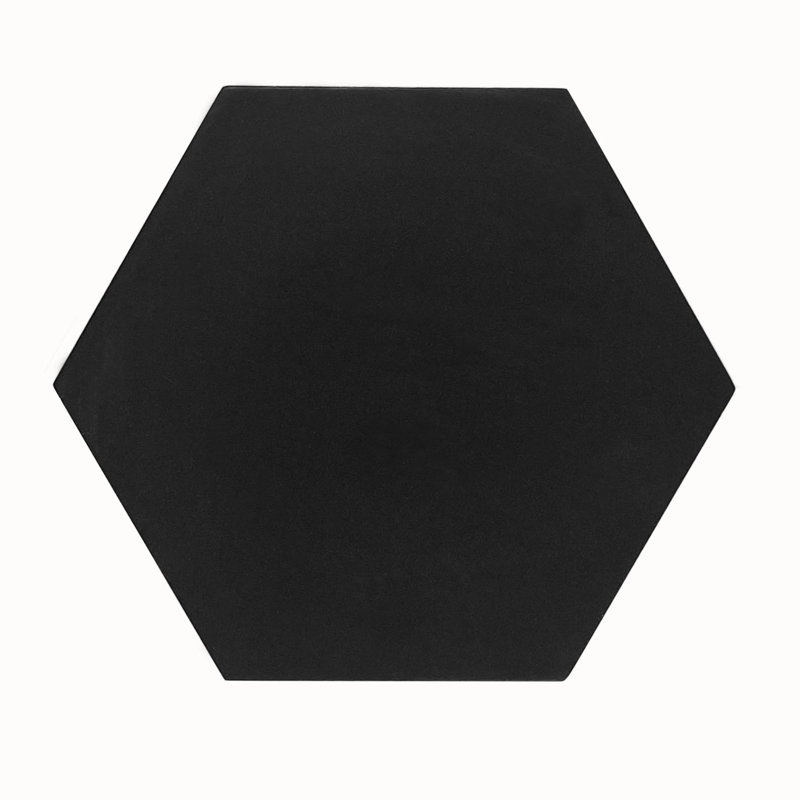 Carreau de porcelaine 7 po x 8 po Lucia Hex, Noir