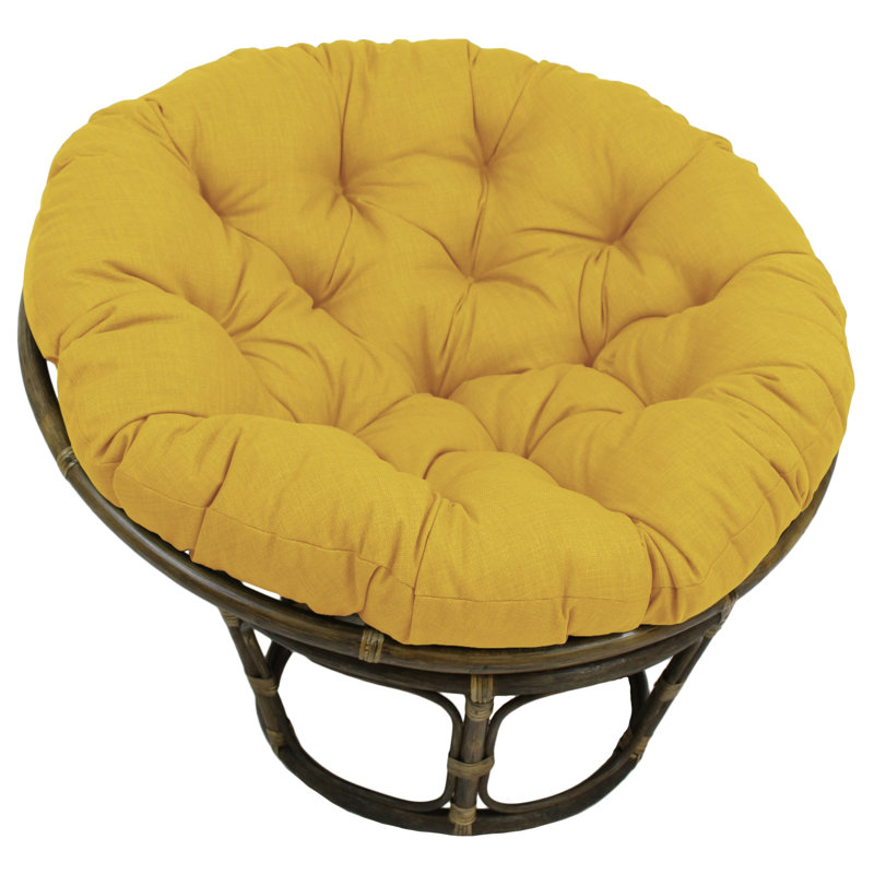 Outdoor 6'' Papasan Seat Cushion, Lemon, 44" W x 44" D