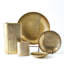 Linen Round Tray-Brass-Sm