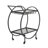 Metal Rolling 2 Mirrored Shelves Bar Cart with Wine Glass Storage and Handle-1952589883