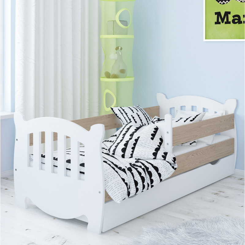 Langston Cabin Bed with Storage Included, Oak, European Toddler (80 x 160 cm)
