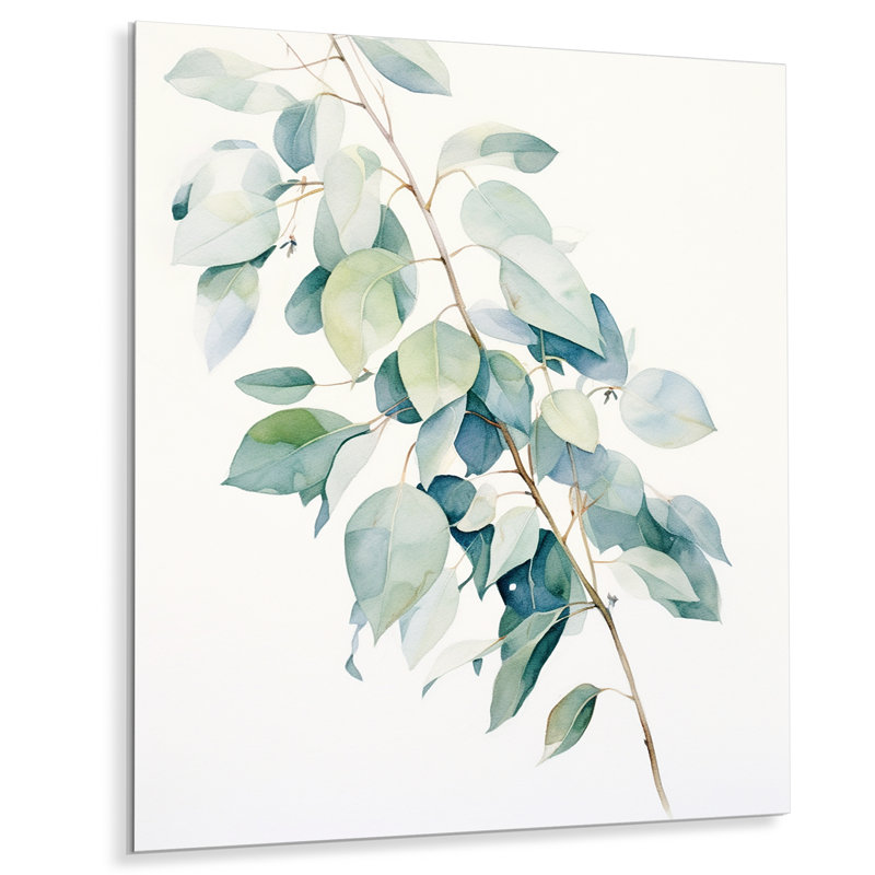 Décoration murale verte en métal vert eucalyptus Essence III, H 40 po x l 30 po x P 1 po