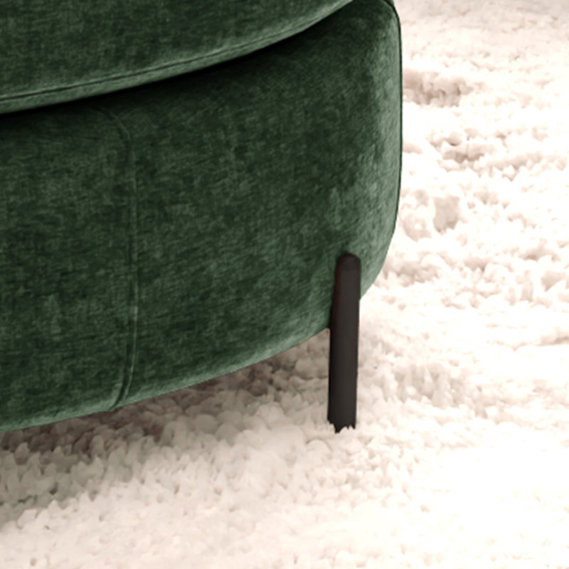 Chenille Storage Ottoman, Green