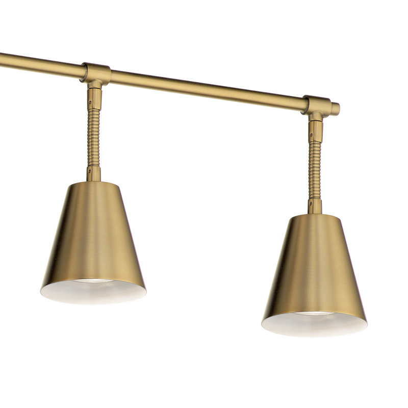Rail d'éclairage Ruby-Grace 6Lt, Laiton naturel brossé
