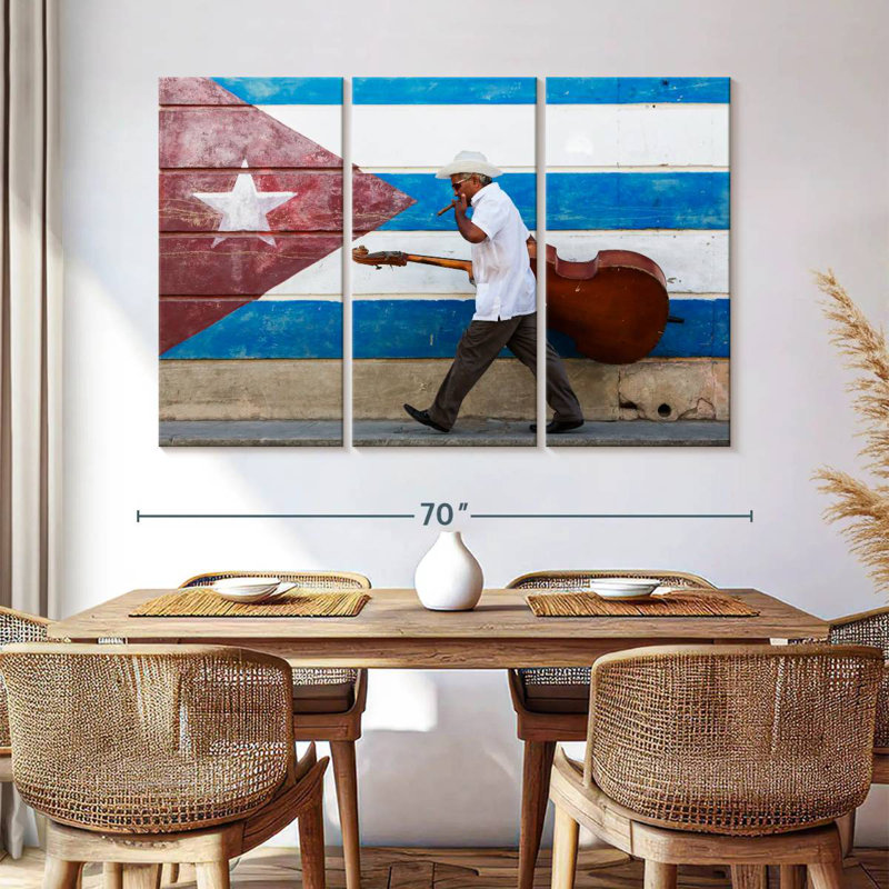 Abarca Cuban Cellist, 42" H x 65" W