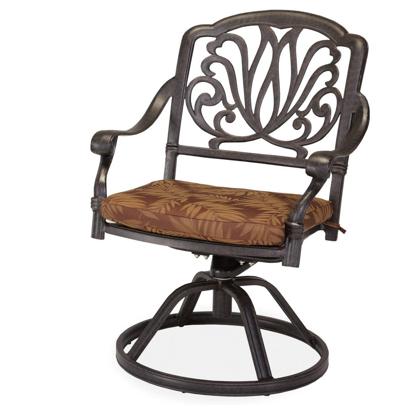 Chaise de patio pivotante avec coussin Arrey, Gris anthracite