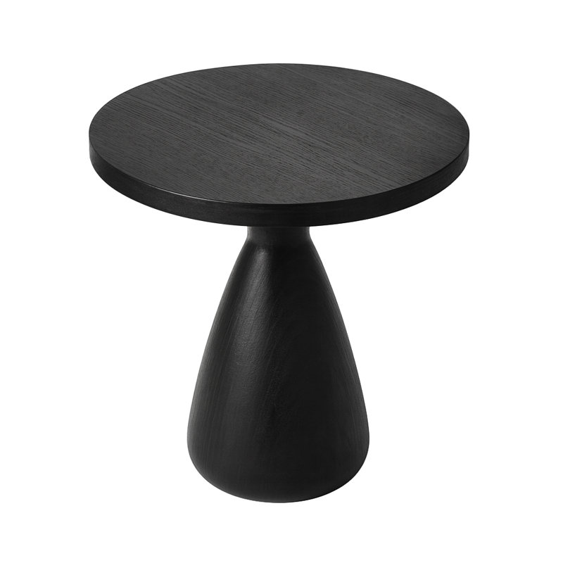 Erni Solid Wood End Table, Charcoal