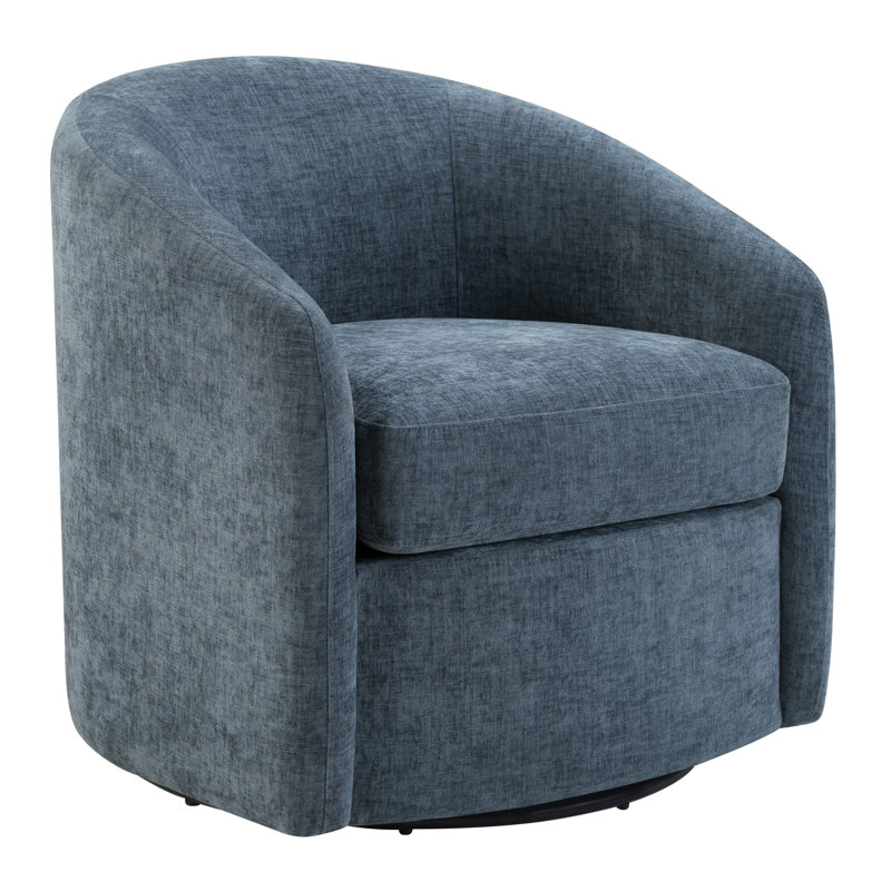 Sandiso Barrel Swivel Chair, Blue Denim