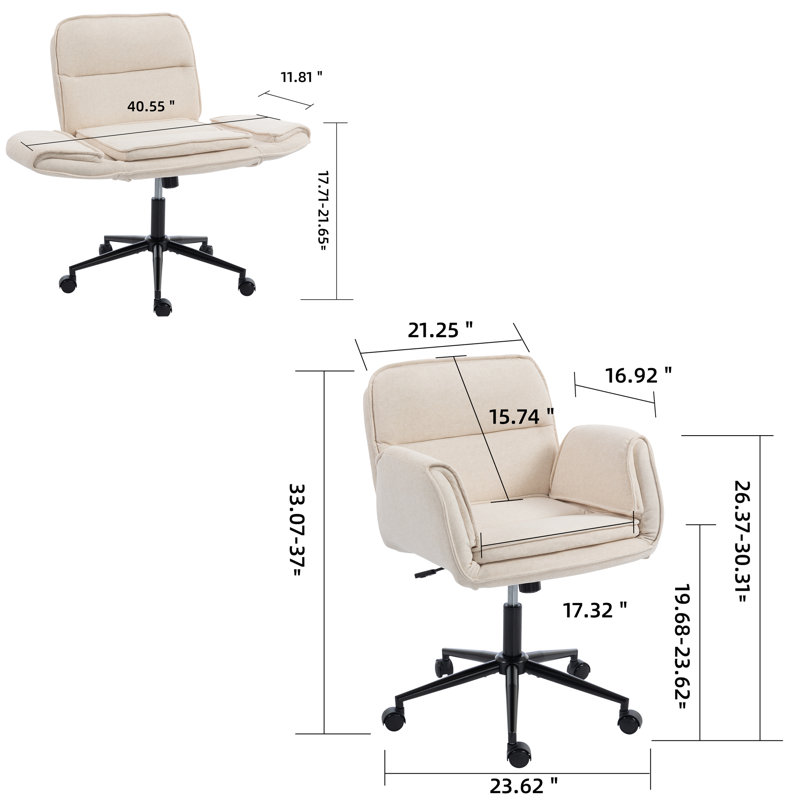 Chaise de bureau ergonomique avec accoudoirs réglables et fonction d'inclinaison