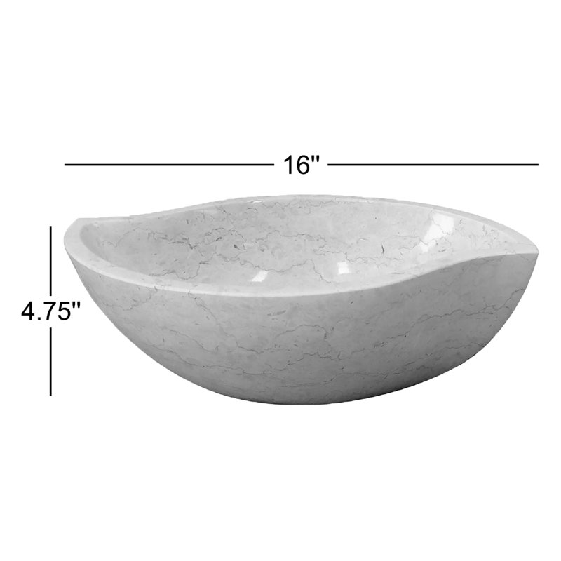 Barclay Canim 11'' Stone Specialty Bathroom Sink, Polished Carrara Marble