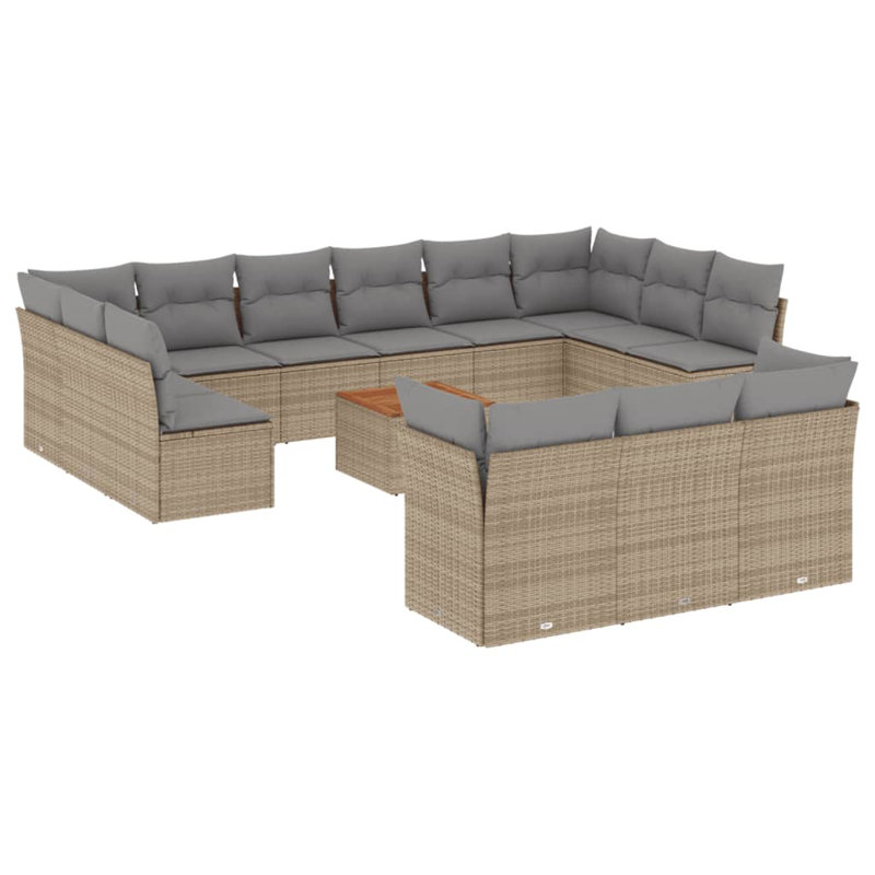  Ensemble de canapé de jardin mélange beige, gris clair
