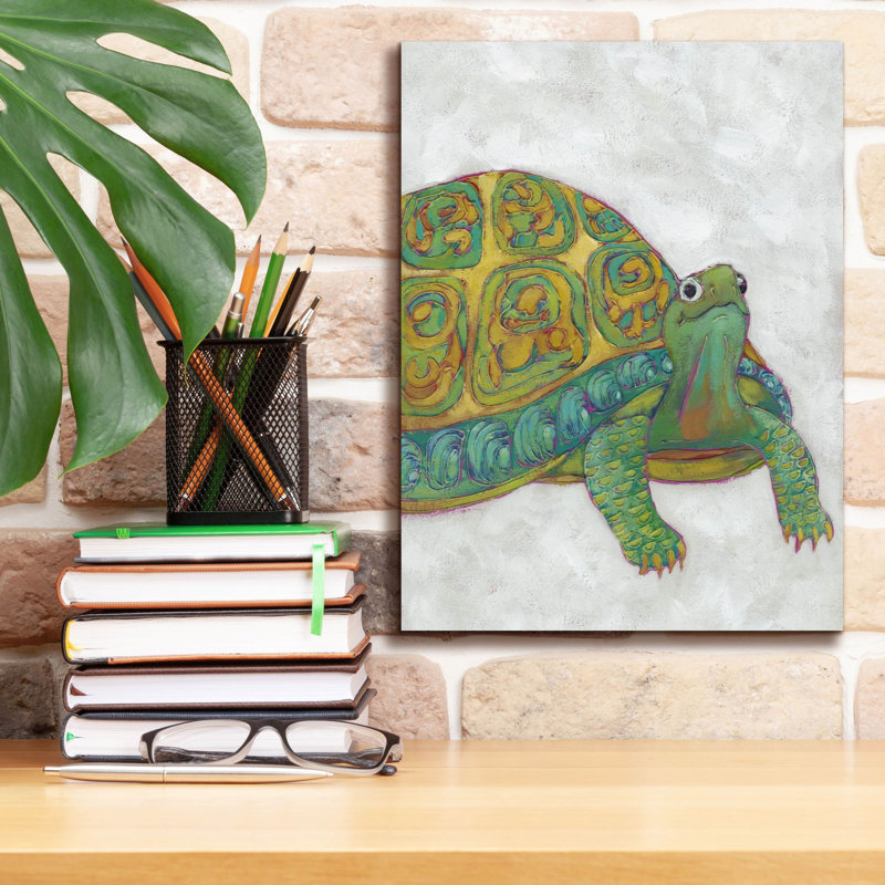  «Turtle Friends 1» par Chariklia Zarris, art mural sur toile, 12 po x 16 po, H 16 po x l 12 po