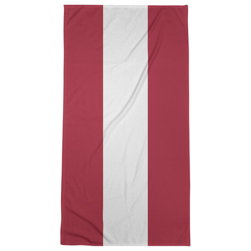 Montreal Lightweight Bath Towel, Red/White/Red, Poly/Cotton
