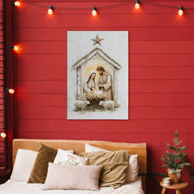 Petits agneaux et toile de la Nativité, design par Petal Prints Design