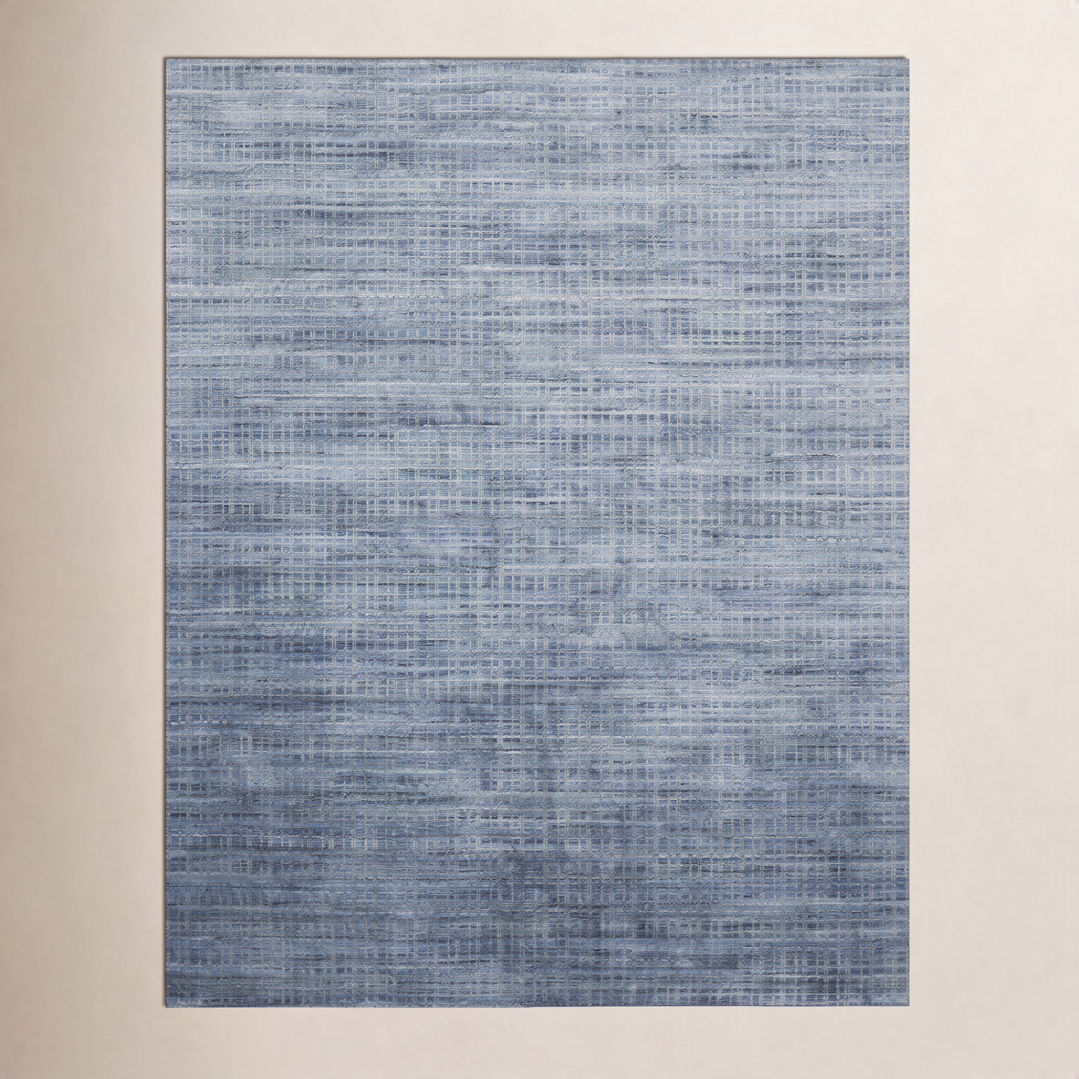 Hannon Blue Hand-Loomed Geometric Rug, Rectangle 12' x 15'
