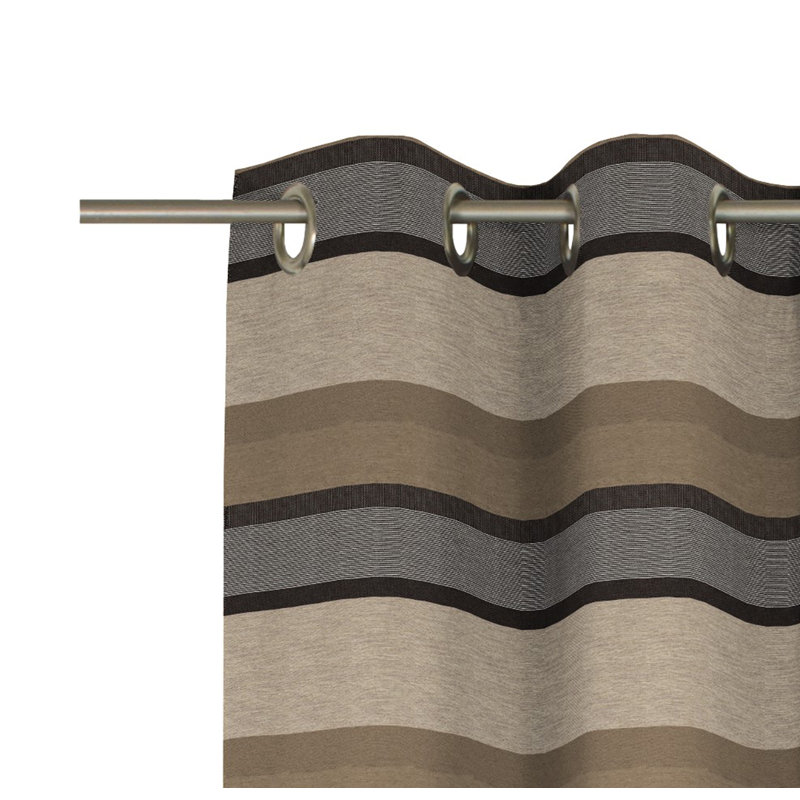 Menorca Room Darkening Curtain Single Panel, 132 W x 175 D cm, Beige
