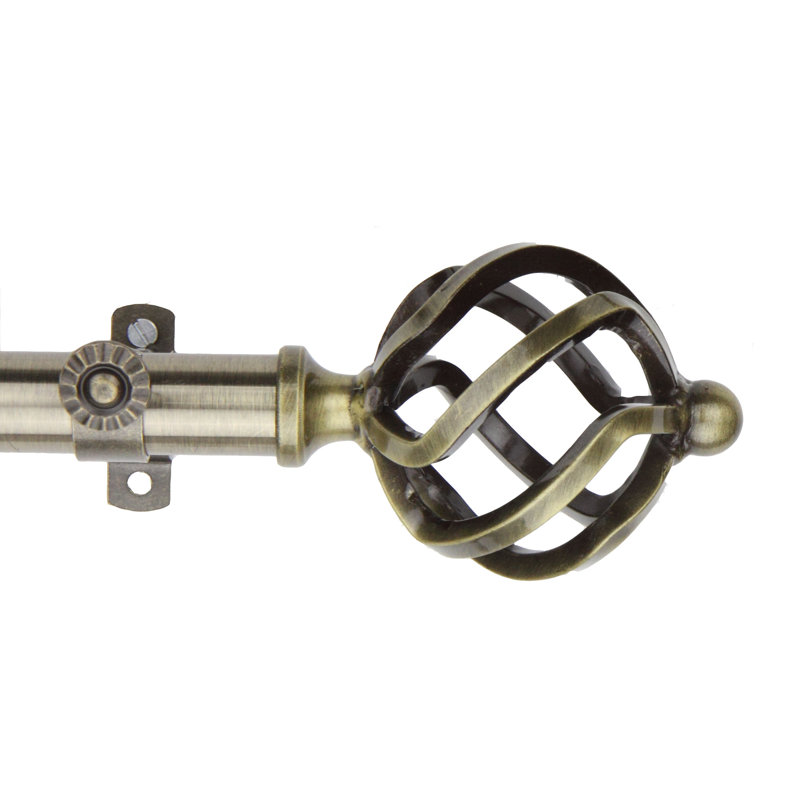 Tringle à rideaux simple réglable 0,81 po Serpa, Laiton antique, H 2,5 po x l 340 po x P 2,75 po