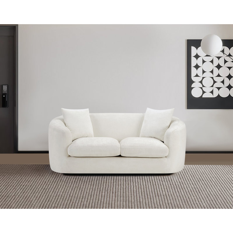 Causeuse Penelope, Tissu chenille crème