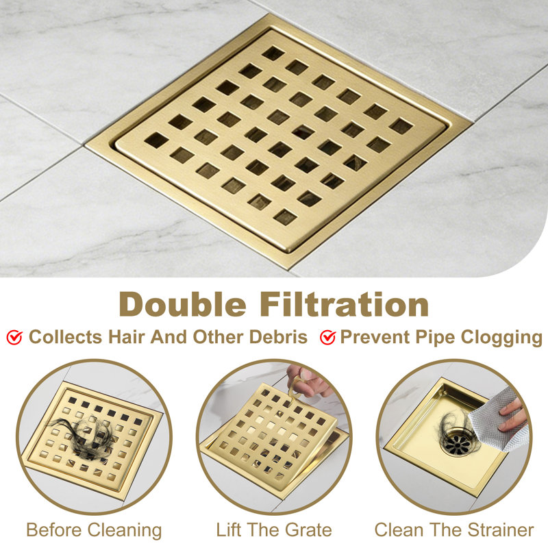 6'' W Tile-In, Brushed Gold