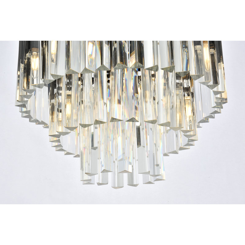 Plafonnier encastré 9 lumières 20 po Yazmin, Noir mat