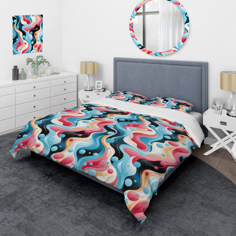Ensemble de housse de couette Popart Bubblegum Mirage I, Housse de couette pour très grand lit et 2 très