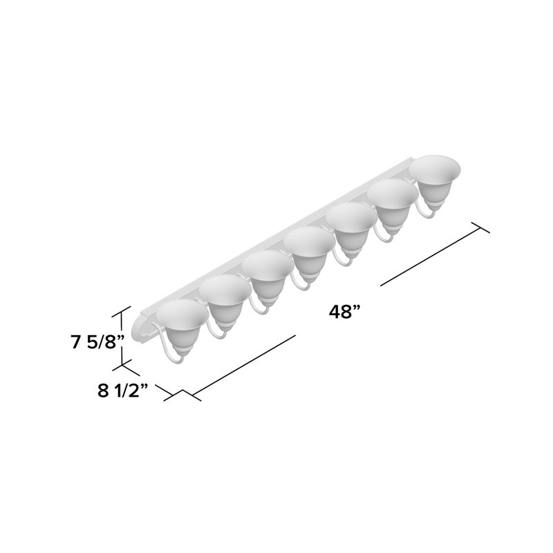 Éclairage de salle de bain à intensité variable 7 lumières Turcotte, 100 W (non incluse), Blanc givré, Bronze acajou