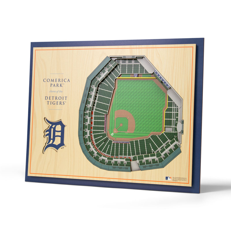 Detroit Tigers 17'' x 13'' 5-Layer 3D Wooden Stadium Wall Art