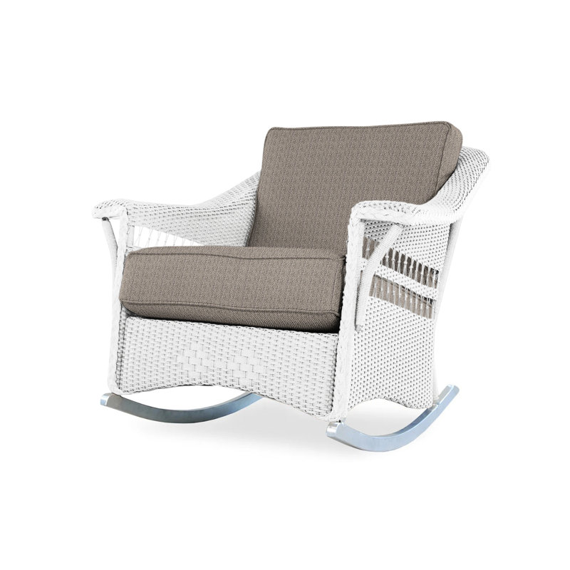 Nantucket Outdoor Rocker Chair, White, Demo Stone