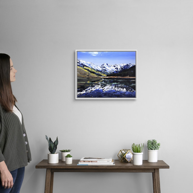 Reproduction d’art sur toile, "Vail, Colorado" par David Shingler, H 18 po x l 22 po x P 1,75 po, Cadre blanc