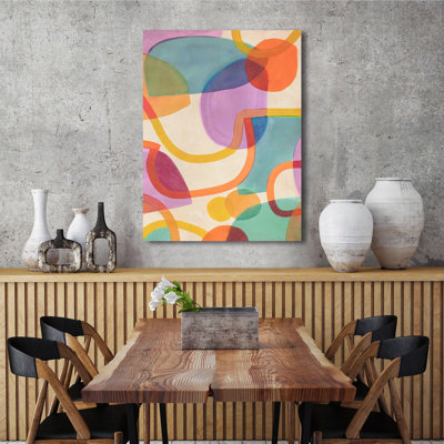 3SR6392 Colourful Abstract: Laughter by Steve Roja - Wrapped Canvas Print