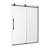Mortix 48 In. W X 74 In. H Single Sliding Frameless Shower Door In Matt Black With Clear 5/16 In. Glass