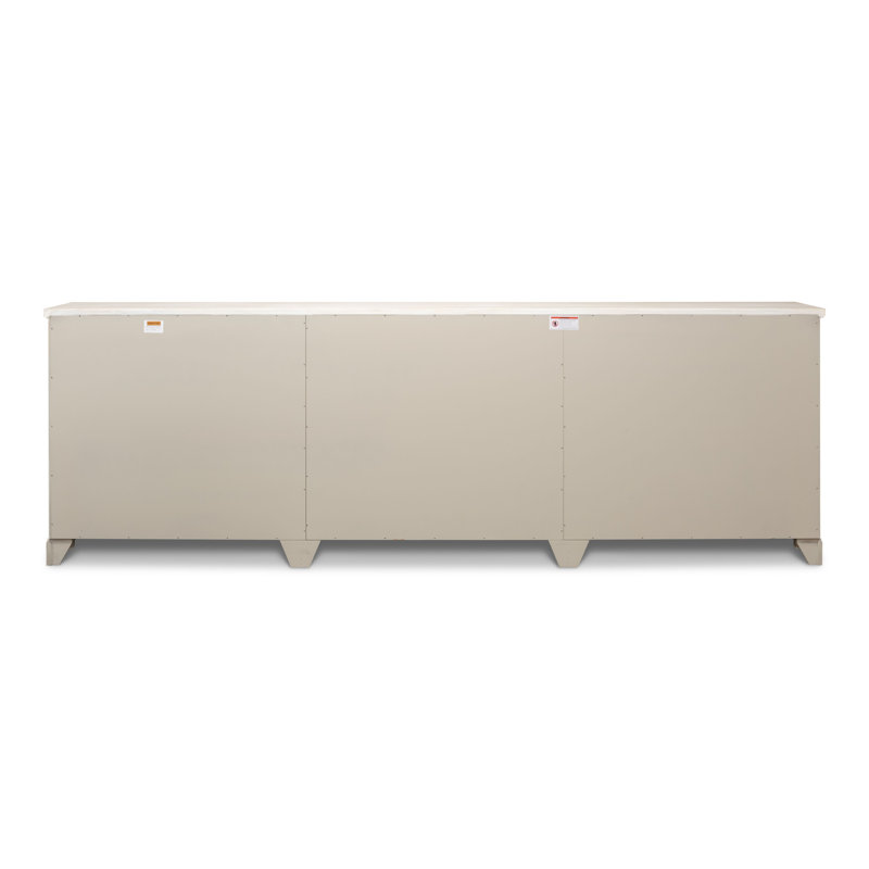 Boxholm 112'' W Solid Wood Sideboard, White/White