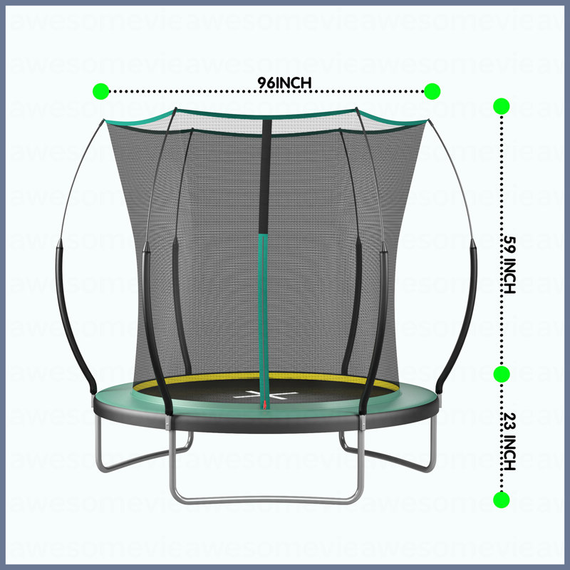 8FT Springfree No Gap Trampoline- Green, Green
