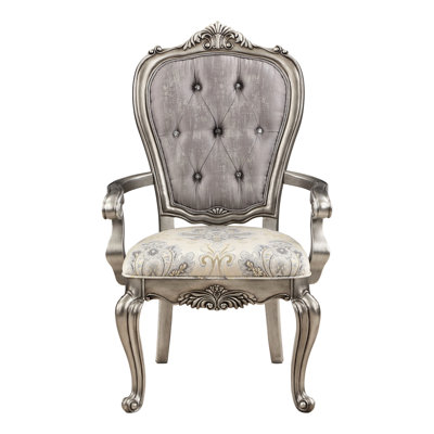 Chaise de luxe (2) - Platine antique, beige, paire de chaises d'appoint en velours beige, style salle à manger
