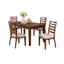 Ensemble de salle à manger 5 pièces de style contemporain avec 4 tiroirs et 4 chaises latérales à finition échelle en noyer
