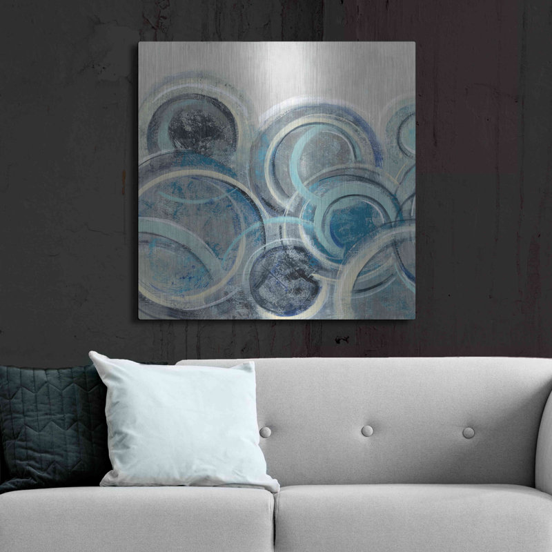 Brayden Studio® «Variation Blue Grey II» par Silvia Vassileva, art mural en métal, MTL-1374, H 36 po x l 36 po