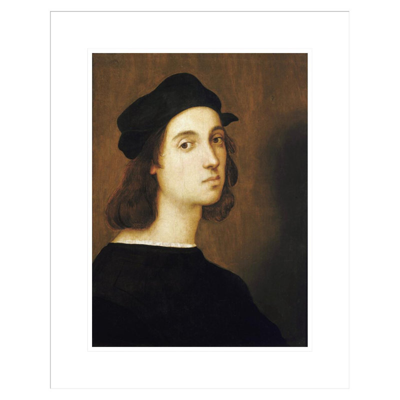 Autoportrait par Raphael - estampe numérique encadrée, H 21,75 po x l 17,48 po