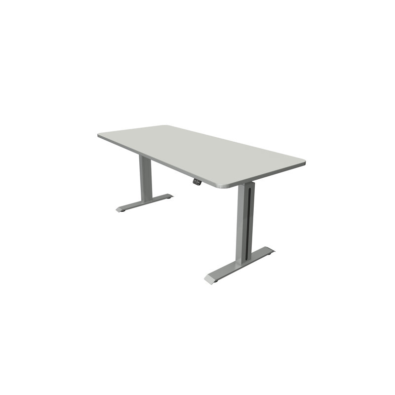 Pixa Adjustable Metal Base Standing Desk, Light Grey, 74-123cm H x 180cm W x 80cm D