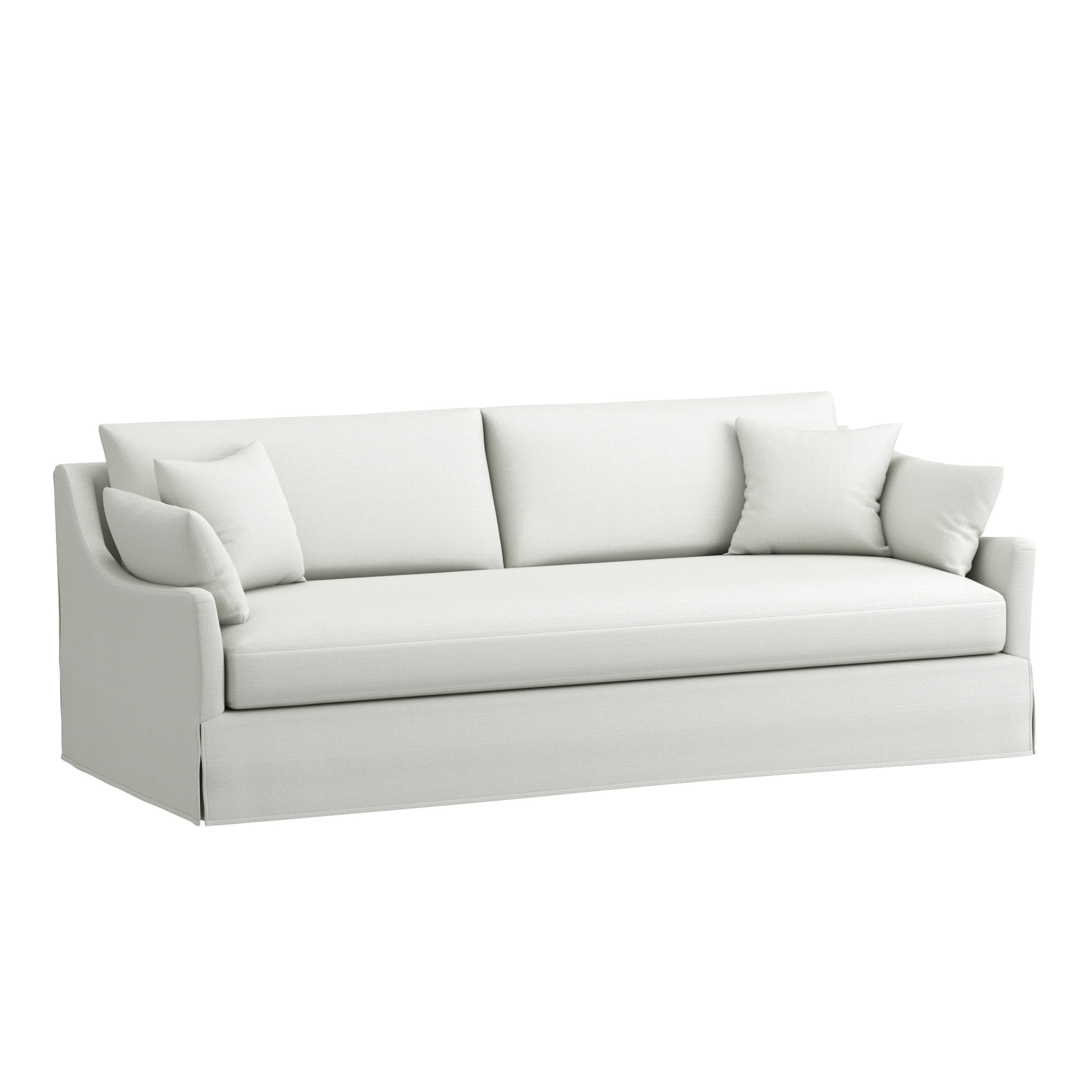 88.5 in. W Square Arm 3-Seats Linen Sofa with Removable Back, Seat CUS