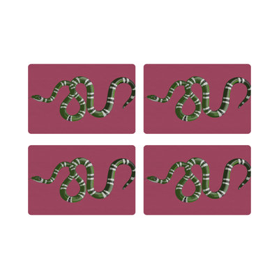 Serpent Vegan Leather Rectangle Pebble Placemat