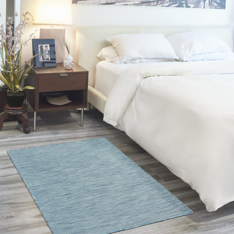 Tapis bleu Modern, Rectangle 3 pi x 5 pi