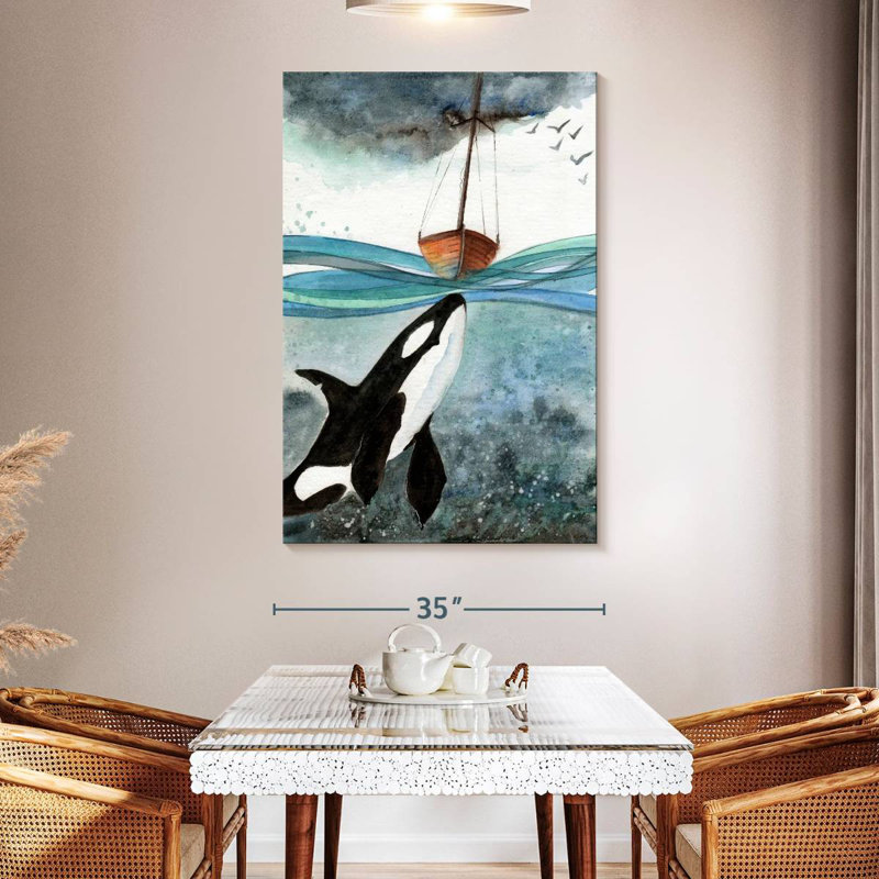 Brampt Whale Under Boat, 51" H x 34" W