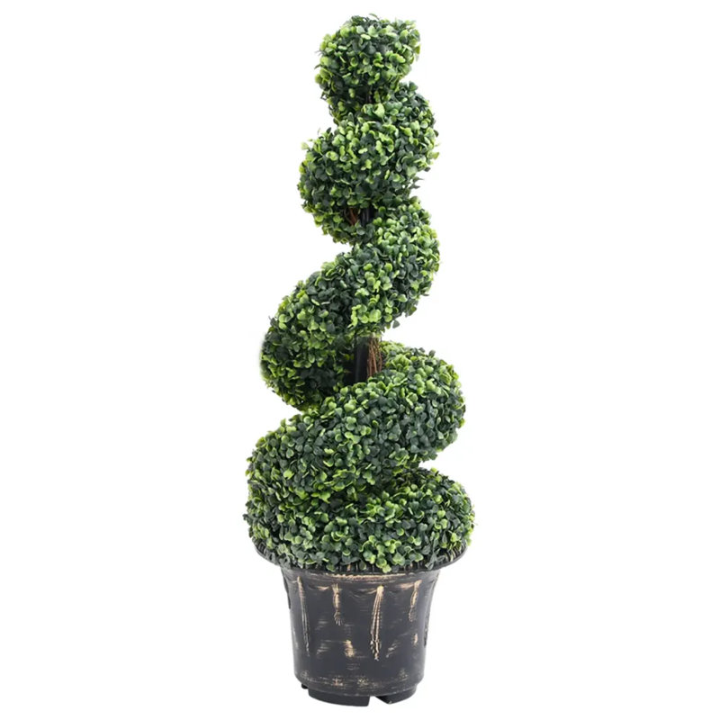 Faux Boxwood Plant in Pot, 100cm H x 29.5cm W x 29.5cm D