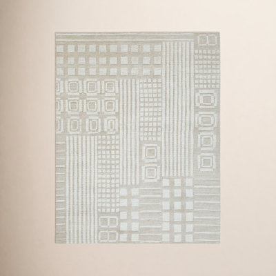 Ivory Hand-Tufted Geometric Rug