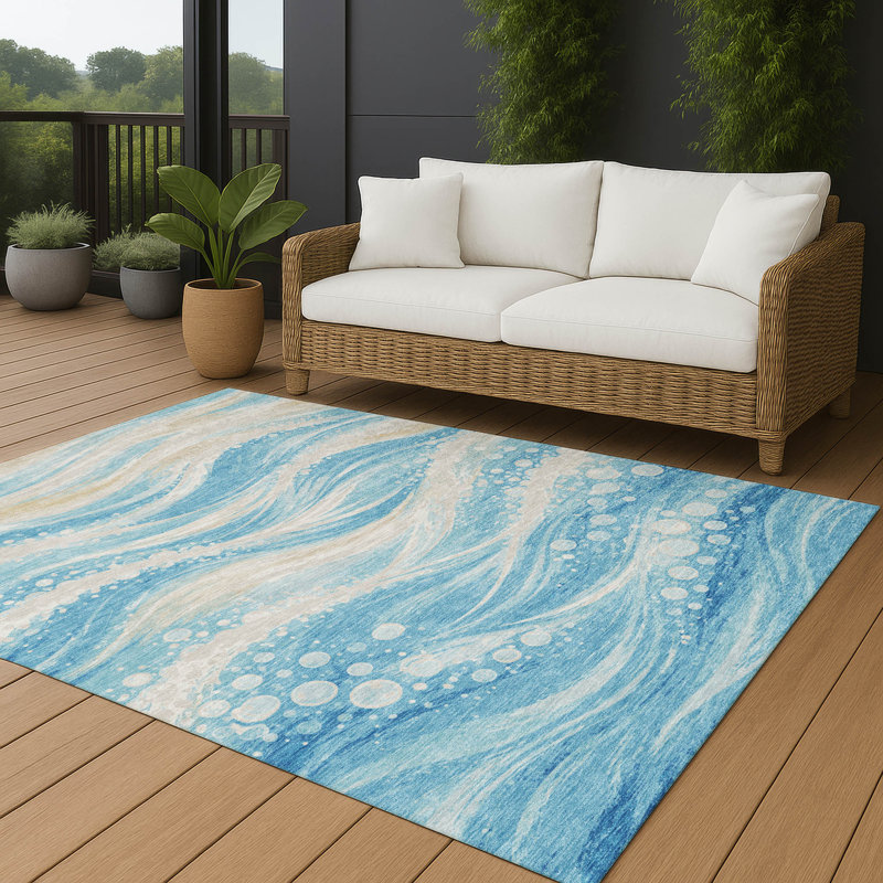 Tapis côtier intérieur / extérieur lavable à la machine ACN2770, 9 pi x 12 pi