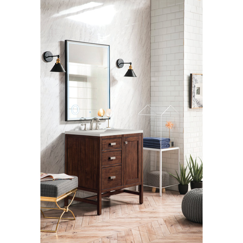 Addison 30'' W Single Vanity, Mid-Century Acacia, 8" Widespread, Lime Delight